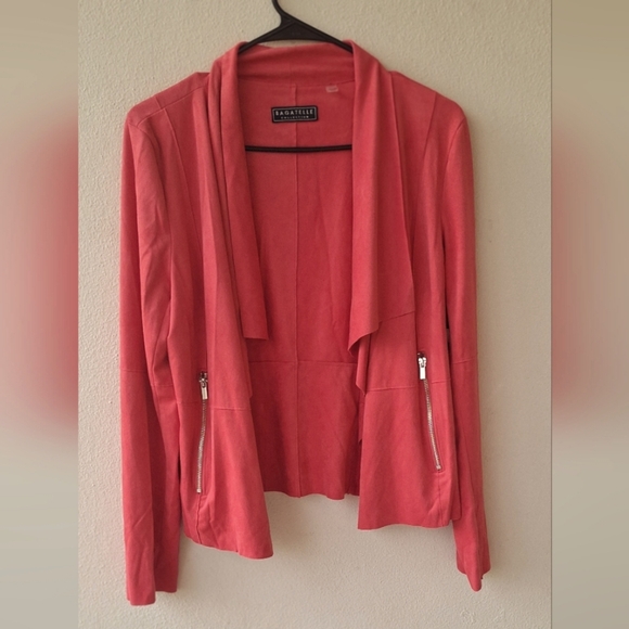 Bagatelle Collection Red Faux Leather Women's Jacket Size M NWT - Picture 4 of 10